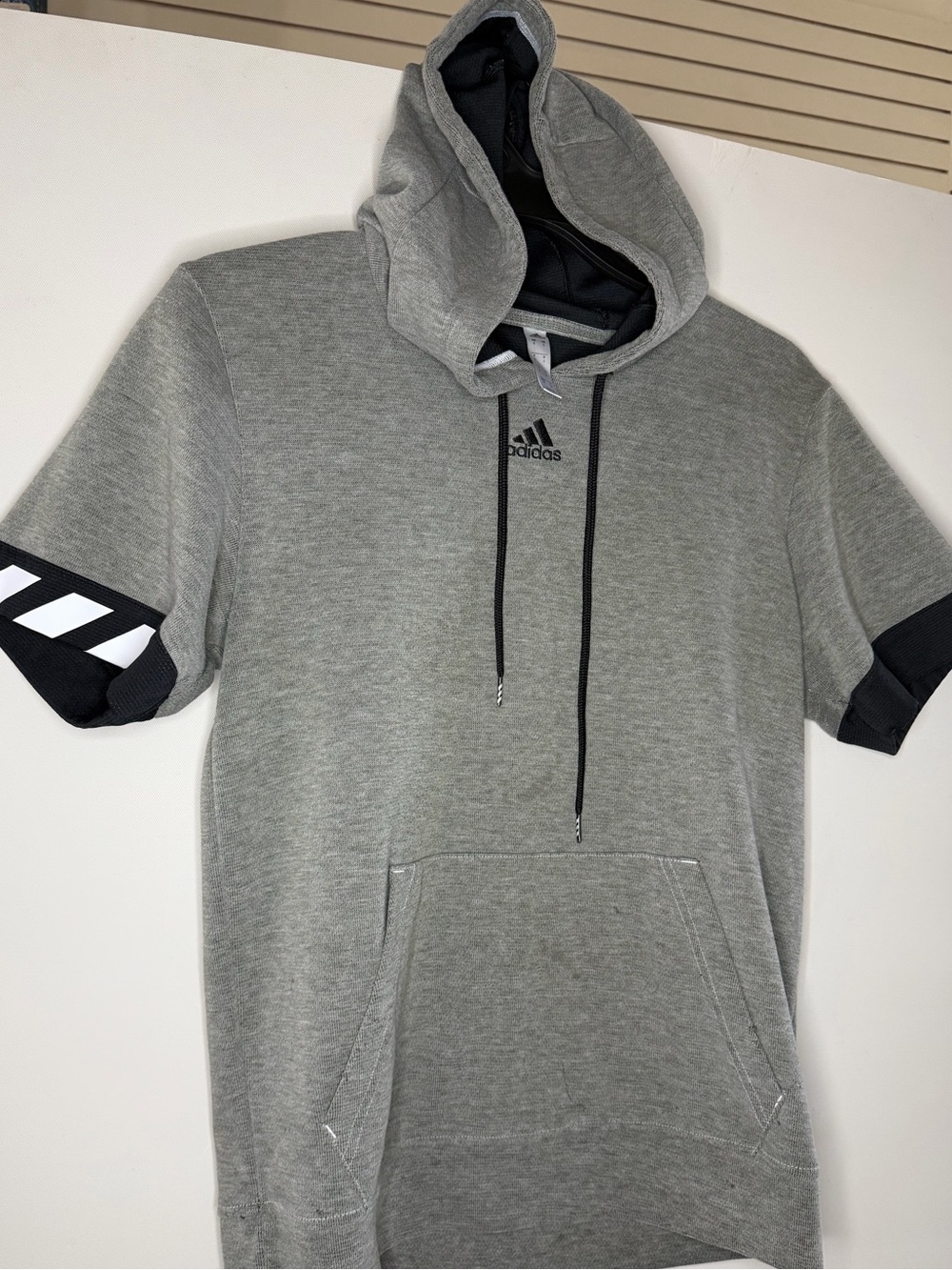 Adidas Black Athletic Training Hoodie with Reflective Tri